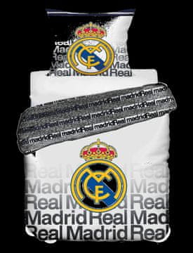 BrandMac REAL MADRID KRALJEVSKI SET POSTELJINE 140 X 200 cm Pamučna lopta za nogomet