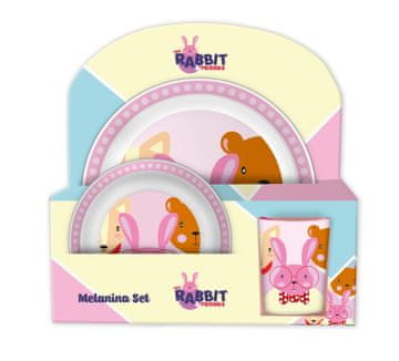 Stor SET POSUĐA OD MELAMINA S JEDNOROGOM RABIT & FRIENDS