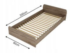 Box Okvir kreveta s uložkom za madrac 90x200 cm, 18 brezovih letvica, 250 kg