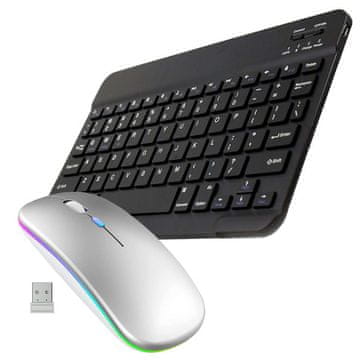 Univerzalna bežična Bluetooth tipkovnica 10" + tanki LED miš