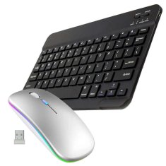 Univerzalna bežična Bluetooth tipkovnica 10" + tanki LED miš
