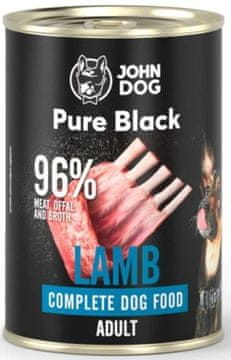 John Dog Adult | Pure Black | Konzerva 400 g - Janjetina 400 g