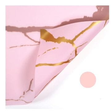 Foliја za cvijeće - "Marble" ružičasta - listovi 58x58 cm - 20 kom