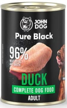 John Dog Adult | Pure Black | 400g konzerva - patka 400g