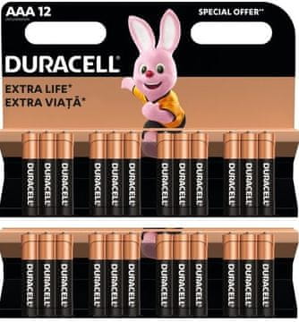 Baterija alkalna Duracell Extra Life LR3 AAA, 24 kom.