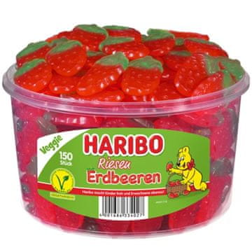 Haribo Želatinozni bomboni Riesen Erdbeeren s okusom jagode, 150 komada, 1,35 kg - Haribo