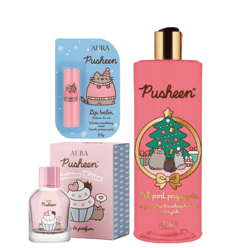 Pusheen blagdanski set 2 - Parfem 50 ml, Ruž za usne, Gel