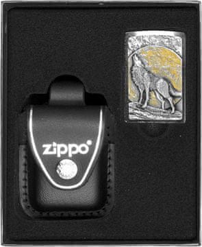 ZIPPO upaljač WOLF AT MOONLIGHT poklon set br. 3