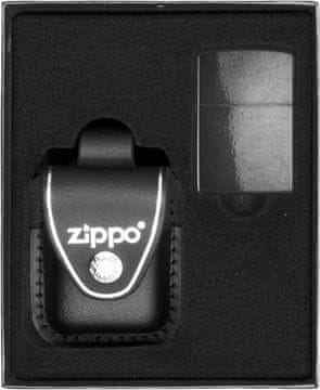 ZIPPO upaljač BLACK CRACKLE poklon set br. 3