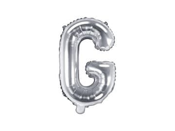 PartyDeco Balon od folije slovo "G" srebrni 35 cm