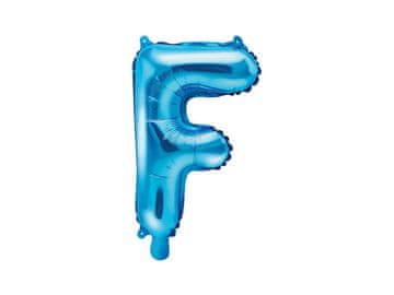 PartyDeco Folija balon slovo "F" plavo 35 cm