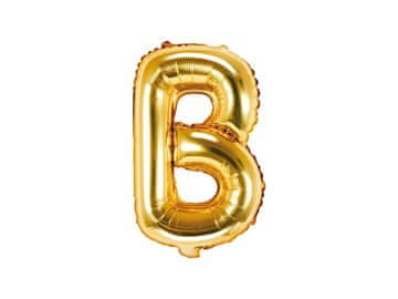 PartyDeco Folija balon slovo "B" zlatni 35 cm