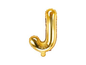 PartyDeco Foil balon sa slovom "J", zlatni, 35 cm