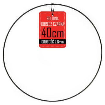 Metalni obruč vijenac - crni - 40cm