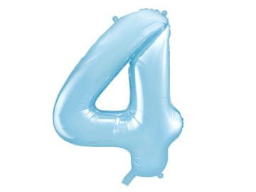 PartyDeco Folijski balon broj "4", plavi, 86 cm
