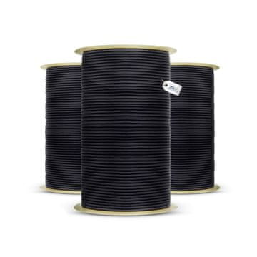 DQ-PP SCHWARZES GUMMISEIL - 12mm - 30m - Expander Gummischnur Elastiches Gummikordel Spannseil Planen Spanngummi
