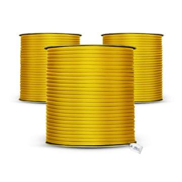 DQ-PP GELBES GUMMISEIL - 8mm - 100m - Expander Gummischnur Elastiches Gummikordel Spannseil Planen Spanngummi