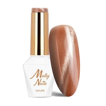 Hibridni LED/UV gel lak smeđi metalik Cat Eye br. 215 hema/Di-hema Free 8g