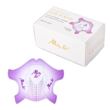 MollyLac Plastični šabloni za ekstenzije noktiju za gel akril Fleksibilni ljubičasti 500 kom
