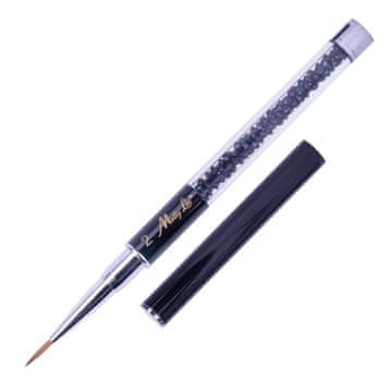 MollyLac Art Pro kist za ukrašavanje prirodnih čekinja, crni s cirkonima, duljina čekinja 10 mm,