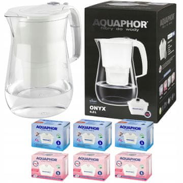 Aquaphor Aquaphor Onyx 4,2l bijeli vrč za filtriranje s filterima, 3 obična i 3 magnezijska