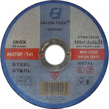 FALON-TECH Štitnik za rezanje čelika, metala i inoxa za kutnu brusilicu 125mm 125x1.6mm