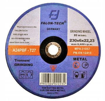 FALON-TECH Brusna ploča 230x8 mm za brušenje metala, čelika i željeza