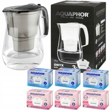 Aquaphor Dzbanek filtrujący Aquaphor Onyx 4,2 crni s filterima 3 obična i 3 magnezijska
