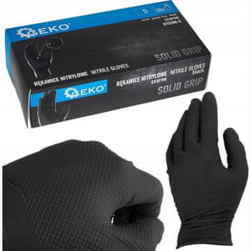 GEKO Nitrile rukavice SOLID GRIP crne veličina S 50 kom. GEKO G75200-S