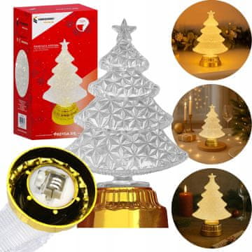 Vergionic LED božićno drvce VERGIONIC 16 cm, kristalni ukras, lampica za dekoraciju