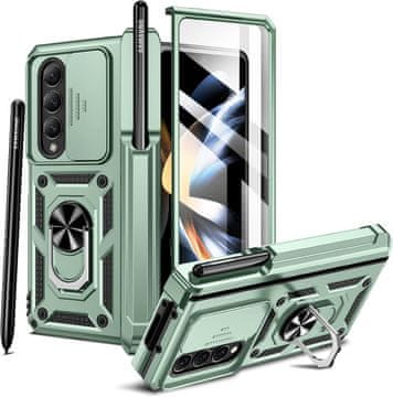Zelena maska za Galaxy Z Fold 4, prednji i stražnji poklopac, staklo i postolje
