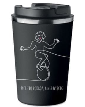 Premium termo šalica s tiskom LIFE IS A JOURNEY bicikl 350ml 0.35l KT_022