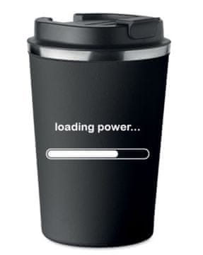 Vrhunska termo šalica s natpisom LOADING POWER, kava, 350 ml, 0,35 l, KT_011