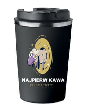 Premium termo šalica s tiskom PRVO KAVA ONDA POSAO 350ml KT_055