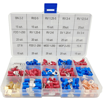 FALON-TECH Set konektora za automobile, izolirani, 300 kom., 15 tipova, Falon-Tech