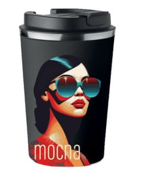 Premium termo šalica s tiskom STRONG ženska kava 350ml 0.35l KT_042