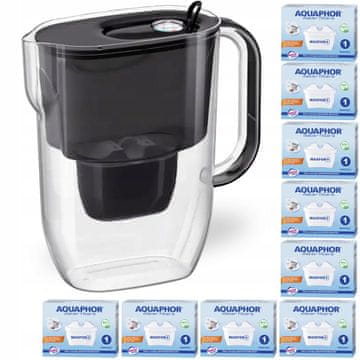 Aquaphor Posuda za filtriranje vode Aquaphor Fresh 3,2L crna s 10 uložaka Maxfor+