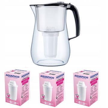Aquaphor Džban za filtriranje vode Aquaphor Provence 4,2 l + 3 uloška, crni