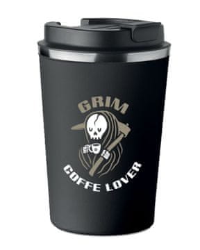 Vrhunska termo šalica s printom GRIM COFFEE LOVER Reaper 350ml KT_062