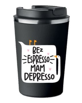 Premium termo šalica s tiskom ESPRESSO DEPRESSO 350ml 0.35l KT_031