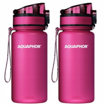 Aquaphor Boca s filter uloškom Aquaphor City 350ml, dvije ružičaste za dijete