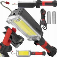 FALON-TECH Radna LED COB svjetiljka-lanterna s magnetom, USB akumulator, 700 lm, kuka, 3 u 1