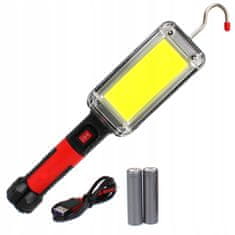 FALON-TECH Radna LED COB svjetiljka-lanterna s magnetom, USB akumulator, 700 lm, kuka, 3 u 1