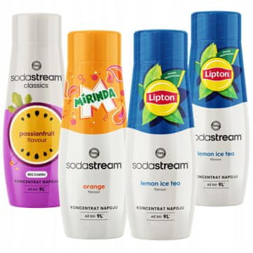 SodaStream Sodastream sirup 2x čaj Ice Tea Lemon + Mirinda + Passionfruit Marakuja