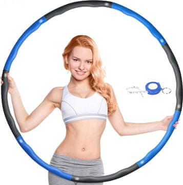 Hula HOP pjena za mršavljenje, sportska i fitness vježba, crno-plava, 1 kg, 88 cm