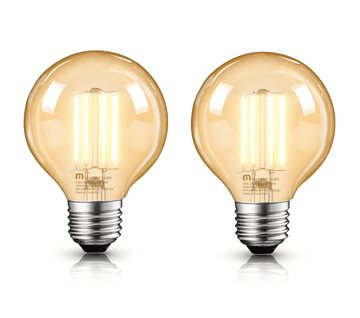 2x vintage retro LED žarulja toplo bijela jantarna staklena G80 E27 4W