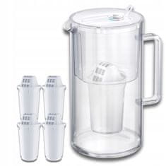 Aquaphor Stakleni filter vrč Aquaphor Nord 2,5l + 4 umetka A5 (350L), bijela