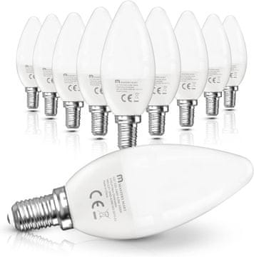 LED žarulje svijeće E14 dnevno svjetlo 4,9W 5000K 470LM 10 kom