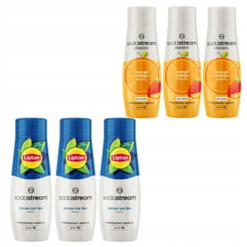 SodaStream 6 SodaStream sirupa za čaj Ice Tea limun x3 + naranča Mango naranča x3