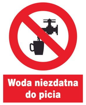 ZZO-7 Znak zabrane zaštite na radu - Voda nije prikladna za piće